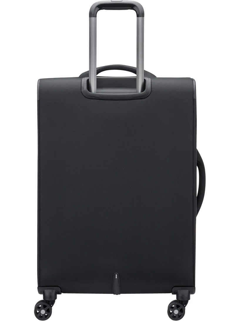 DELSEY Paris 68.5 Optimax Lite 70 Cm Medium 4-Double Wheeled Softcase Expandable Check-In Luggage Trolley - Black  | Best Price UAE